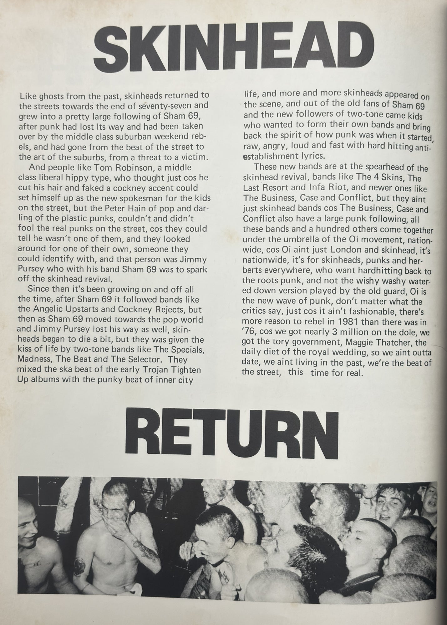 The Story of Oi! A View from the Dead End of the Street